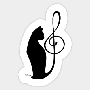 Cat Symphony Black Sticker